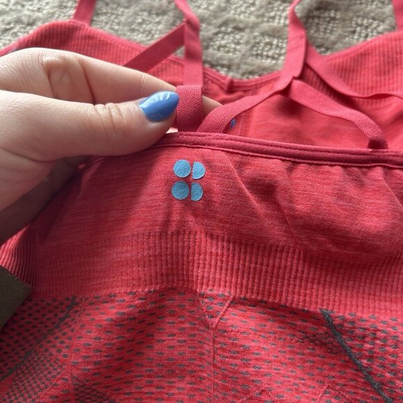 Unbranded Tank Top Cami Camisole Shapewear Workout Womens S Red Pink Shelf Bra - Picture 5 of 9